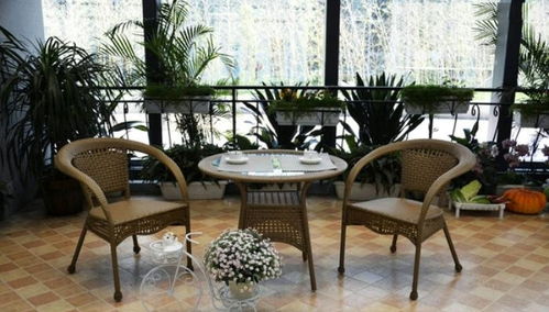 美式陽臺(tái)藤椅裝修效果圖